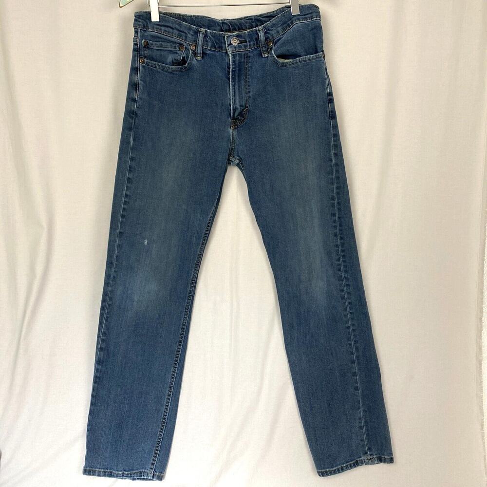 Levis 504 Jeans Mens 34x31 Straight Leg Medium Wash Stretch Vintage